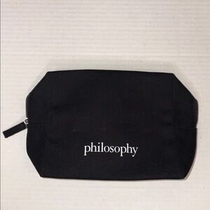 Philosophy black cotton rectangle pouch